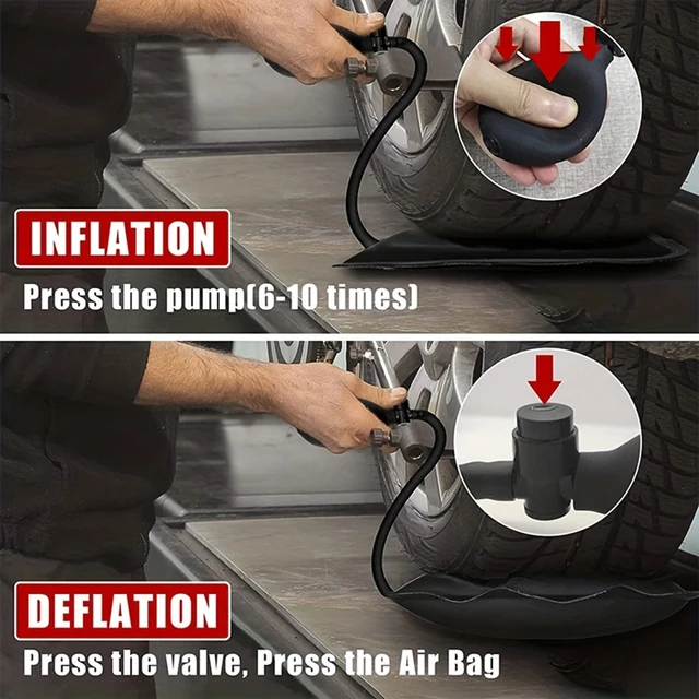 Air Wedge Bag, 3 Piece Strong Commercial Grade air bag Pump Professional Leveling Kit Alignment Tool Inflatable Shim Bag 2