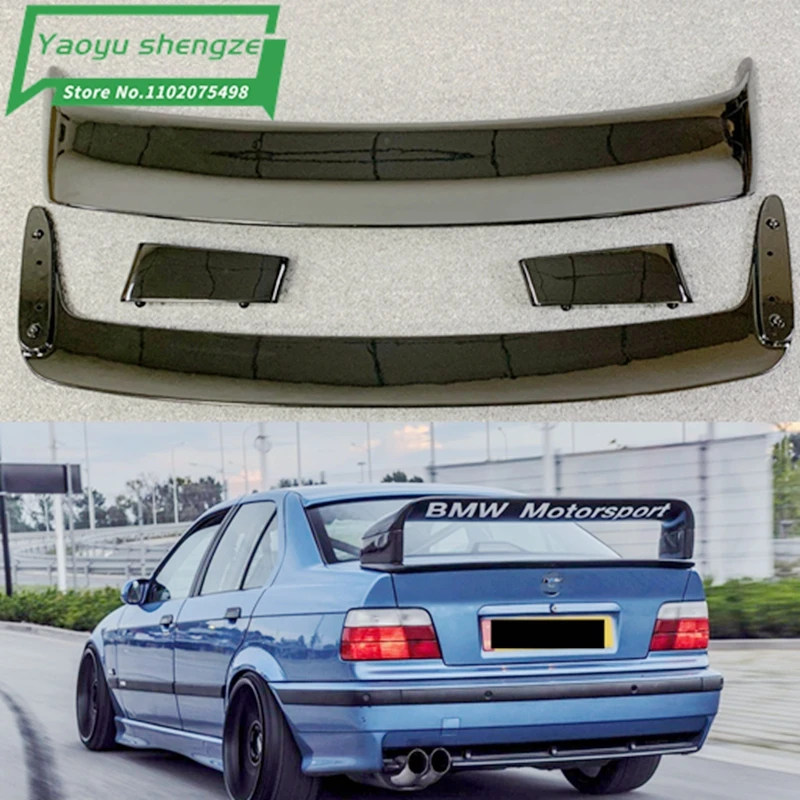Per Bmw E36 M3 Spoiler 1990-2000 Bmw Serie M3 Spoiler Con Luce Abs Plastica Materail Spoiler Non Verniciato Per Bmw E36 M3 Spoiler