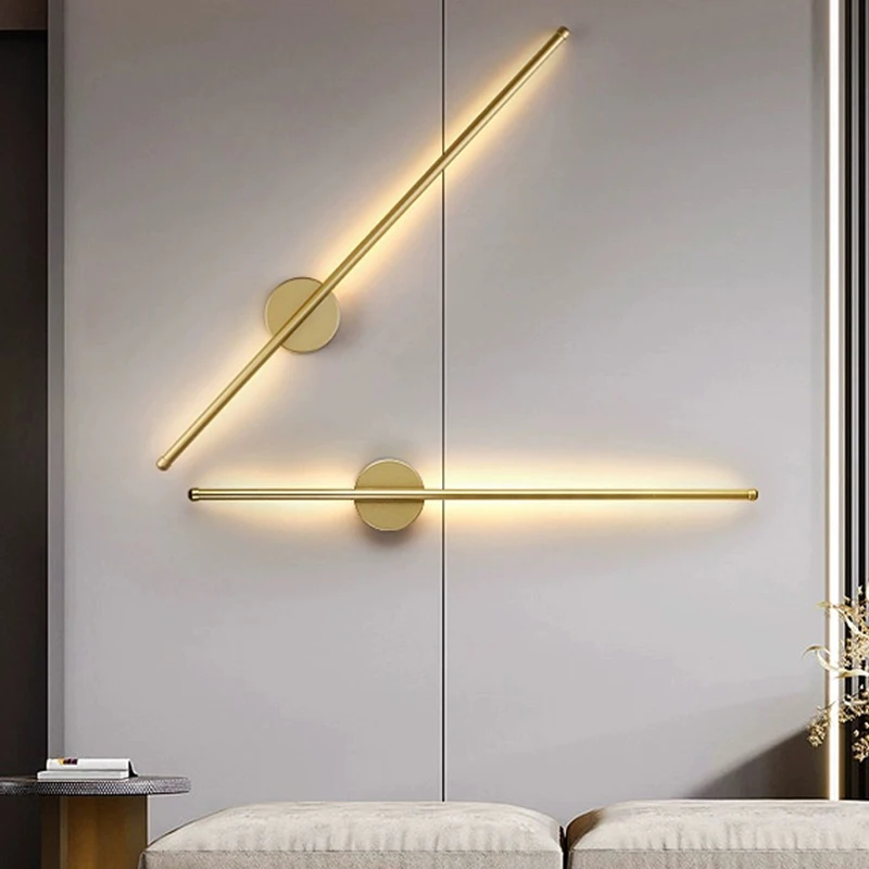 Modern LED Light Luxury Wall Lamp Nordic Creative Simple Aluminum Line Lamp Suitable Decoration Bedrooms Living Rooms Lighting