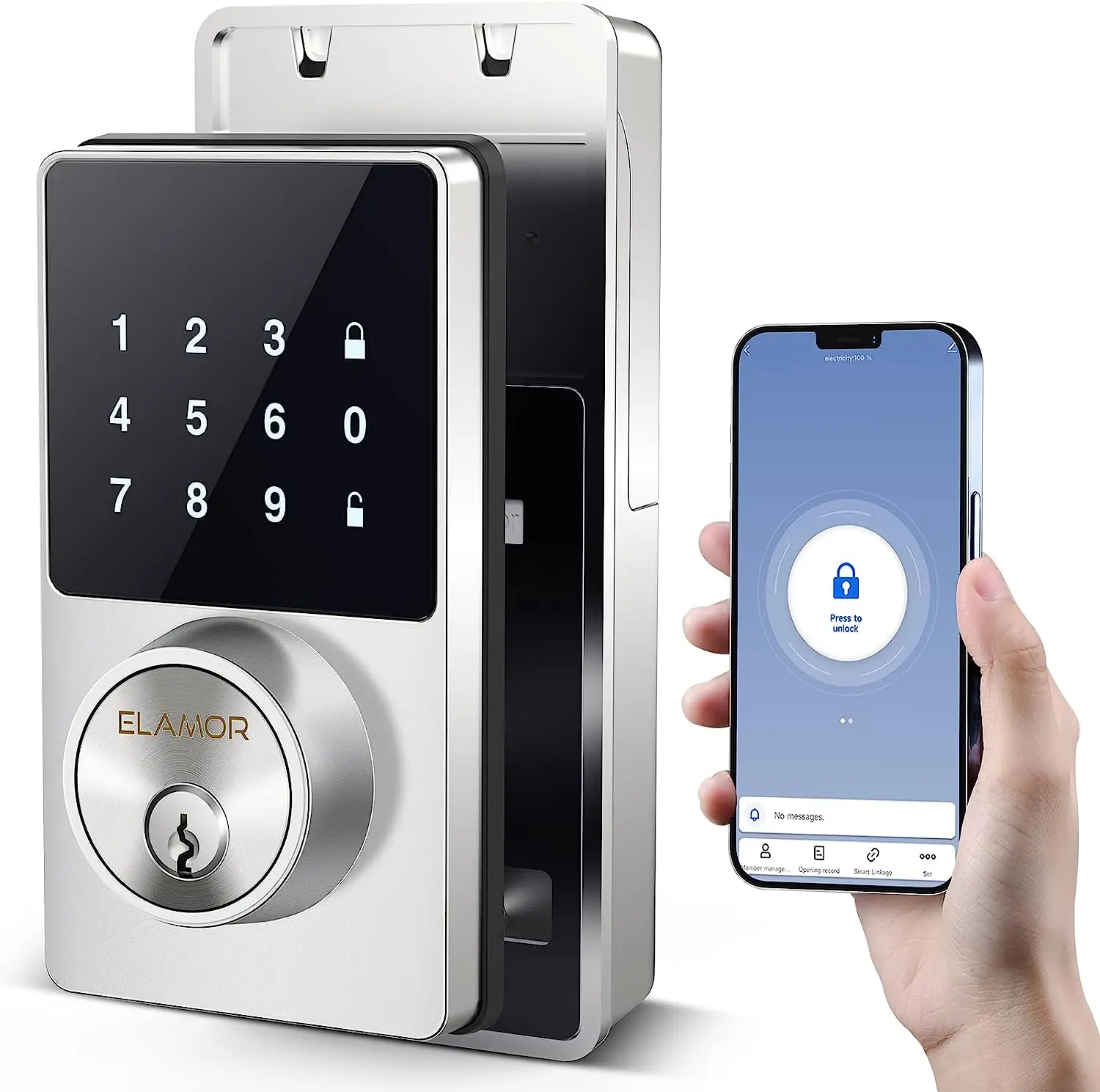 Smart Lock with Bluetooth, Keyless Entry Door Lock with Touchscreen