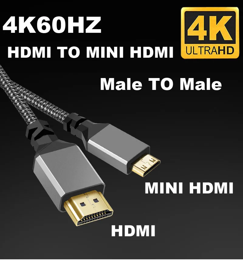 High-Quality Mini HDMI to HDMI Cable - 4K 60Hz 1080P 3D Capable