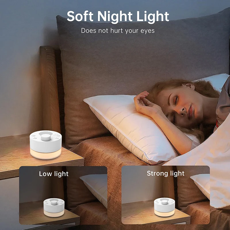 2025 White Noise Machine 24 Sleep Soothing Sounds Portable Baby Sleep Machine Night Lights Memory Function For Baby Kids Adults