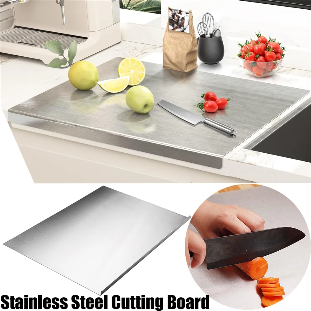 

Stainless Steel Cutting Board 30x40cm Vegetable Food Chopping Board Kitchen Kneading Panel Pastry Baking Board Countertop