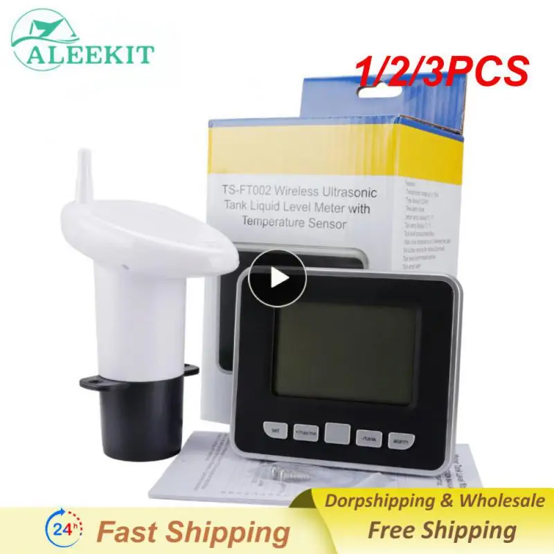 

1/2/3PCS Ultrasonic Wireless Water Tank Liquid Depth Level Meter Sensor with Temperature Display with 3.3 Inch LED Display