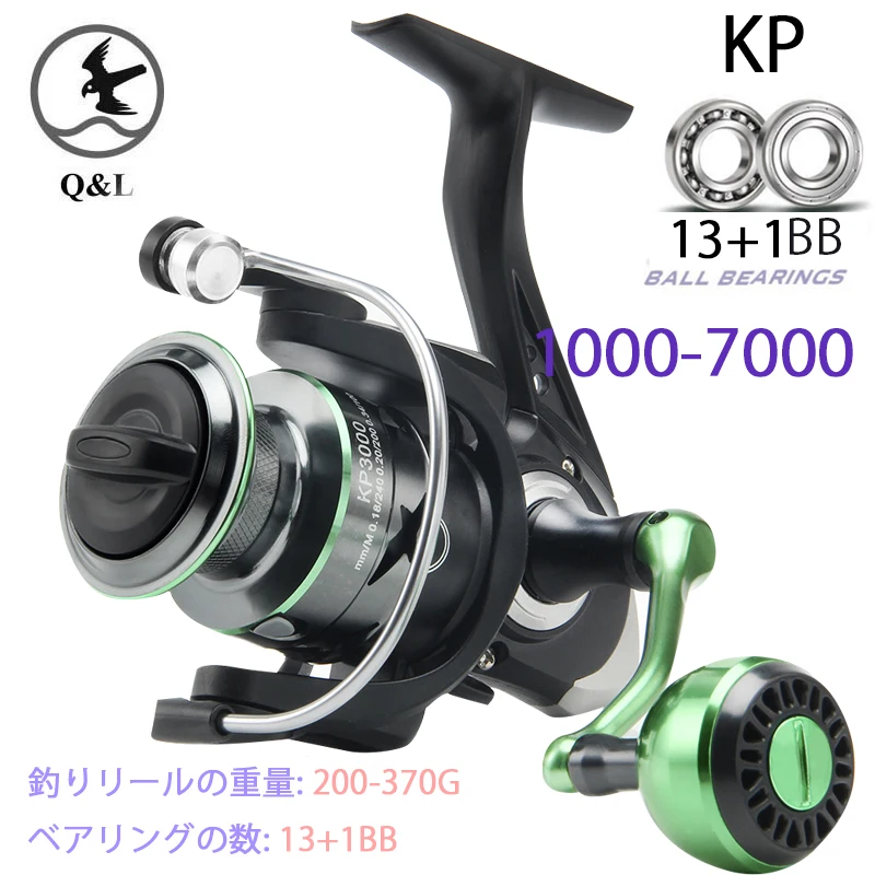 ALL metal reel 13+1BB KP Fishing Reels 25kg Max Drag 2000-7000 5.2:1 Q&L  Spinning Fishing Reel carp fishing daiwa reel - AliExpress