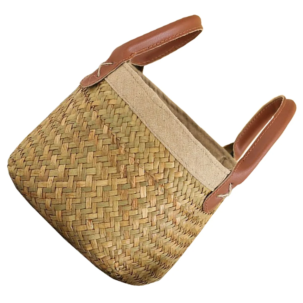 

Plant Basket Straw Shopping Bathroom Decorations Wicker Pot Dried Flower