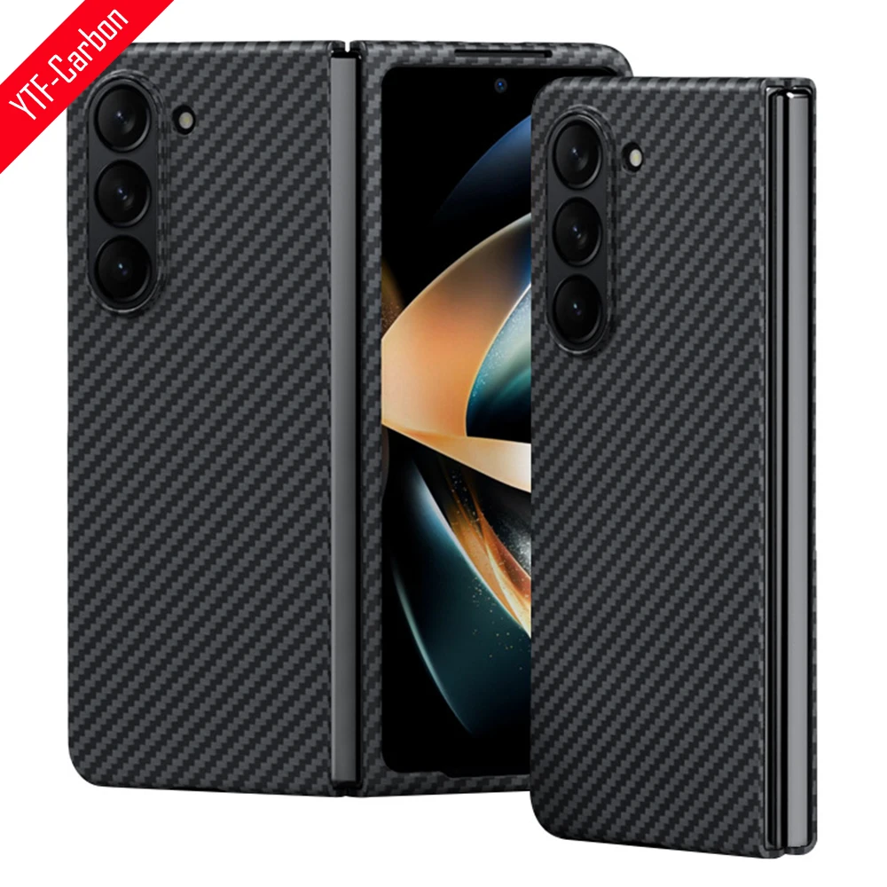 

YTF-Carbon 600D carbon fiber phone case for Samsung Galaxy Z Fold 5 case Aramid Fiber Z Fold 4 case Slim Design Z Fold 3 cover
