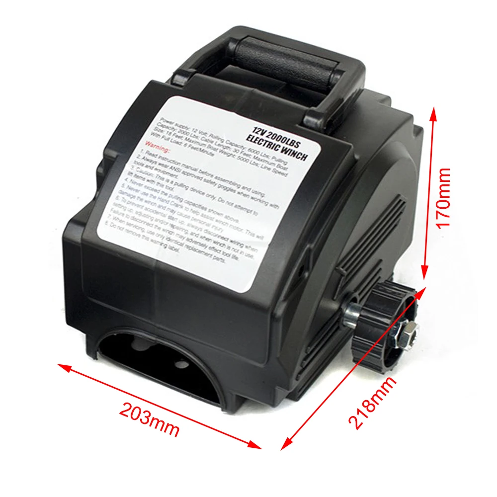 S254102fea0124eef9958ed25fd6a92deh Portable Electric Winch 2000LB Remote Towing Hitch Truck Trailer Boat 12Volt Electric Winch Traction Hoist Mallzona