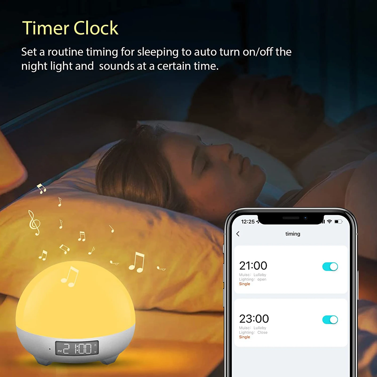 Baby Sleep White Noise Sound Machine Built-in Baby Cry Detector With Night Lights Adjustable 34 Soothing Sleep Aid Device