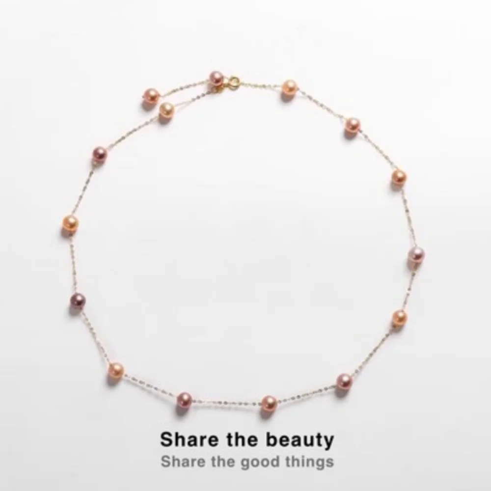 Real18KGoldNaturalFreshwaterPearlNecklacePendantBraceletPure