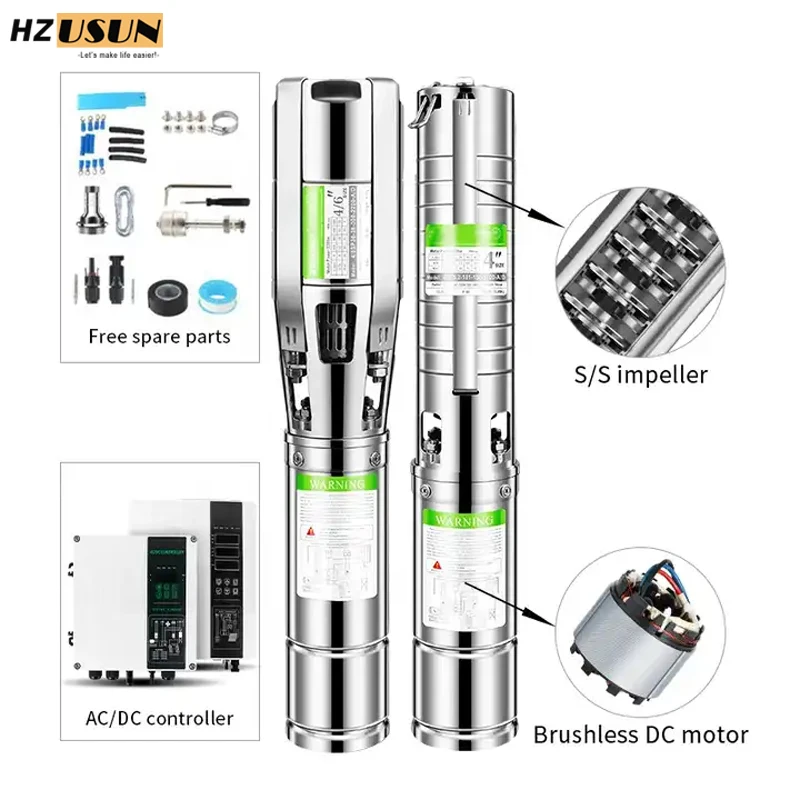 Hybrid Dual Power Solar Motor Agriculture Water Pump Heavy Duty 2 Inch Outlet AC DC Submersible Pump Controller for Irrigation