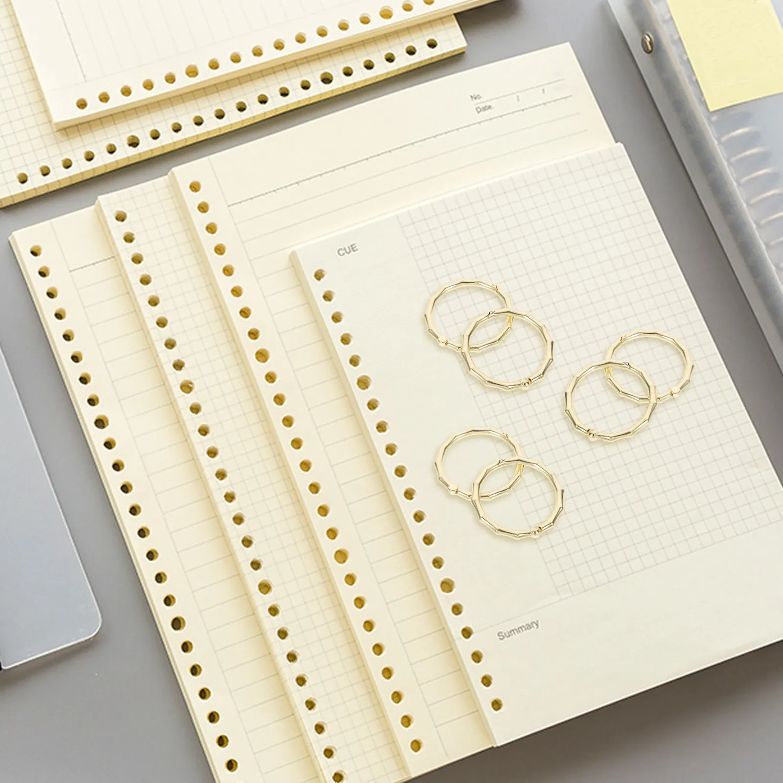 7Pcs 프리미엄 금속 바인더 링 노트북 루스 리프 저널 사무실 학교 가정용 잘 광택 처리된 단일 구멍 책 바인딩 링