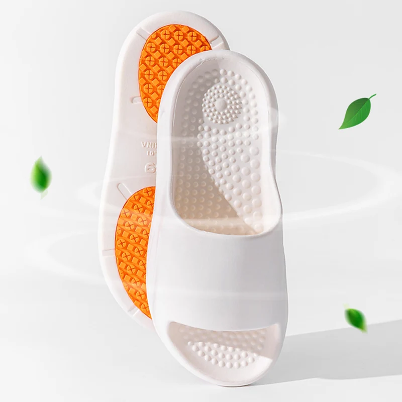 2025 New Non Slip Home Bathroom Slippers Women Summer Flat Heel Massage Slipper Shoes Woman Portable Soft Sole Beach Flip Flops