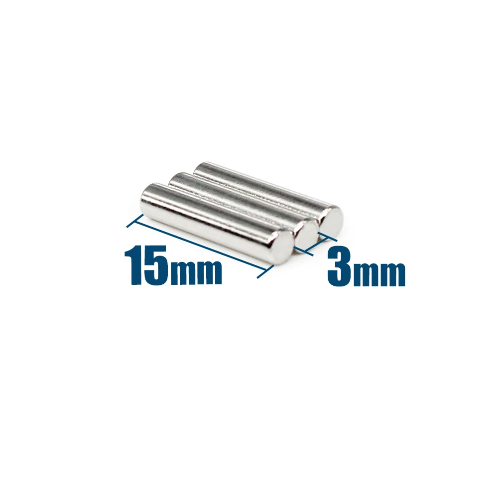 

20/50/100/200PCS 3x15mm Powerful Strong Magnetic Magnets Disc 3mmx15mm Small Round Permanent Neodymium Magnets