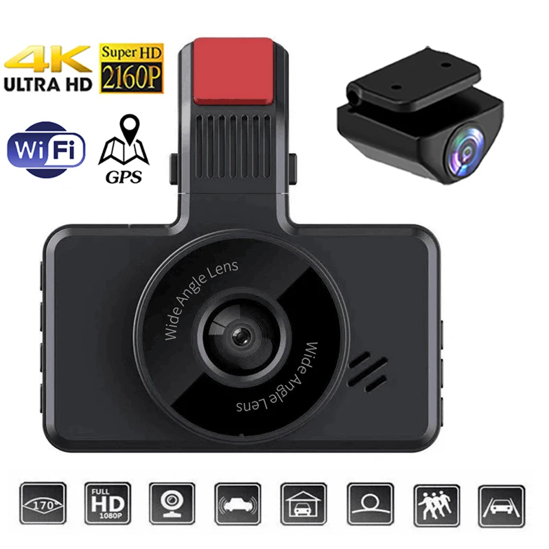 

4K 2160P Dash Cam GPS Wifi Car DVR Vehicle Camera Drive Video Recorder Night Vision Auto Black Box Parking Monitor Registrar