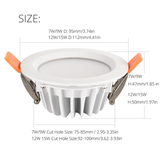 Foco LED Empotrable Regulable 5W IP65 - Blanco Cálido 3000K - Resistente Al Fuego Y Agua - Para Interior Y Exterior