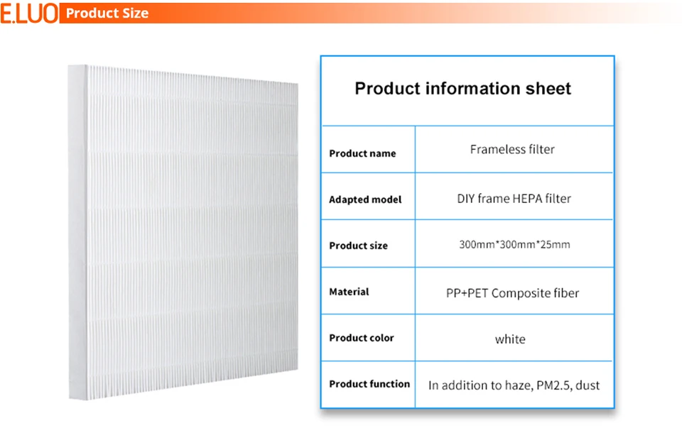 Venda Quente, DIY, Branco, Hepa, PM2.5, Haze, Limpeza, 300*300*25mm