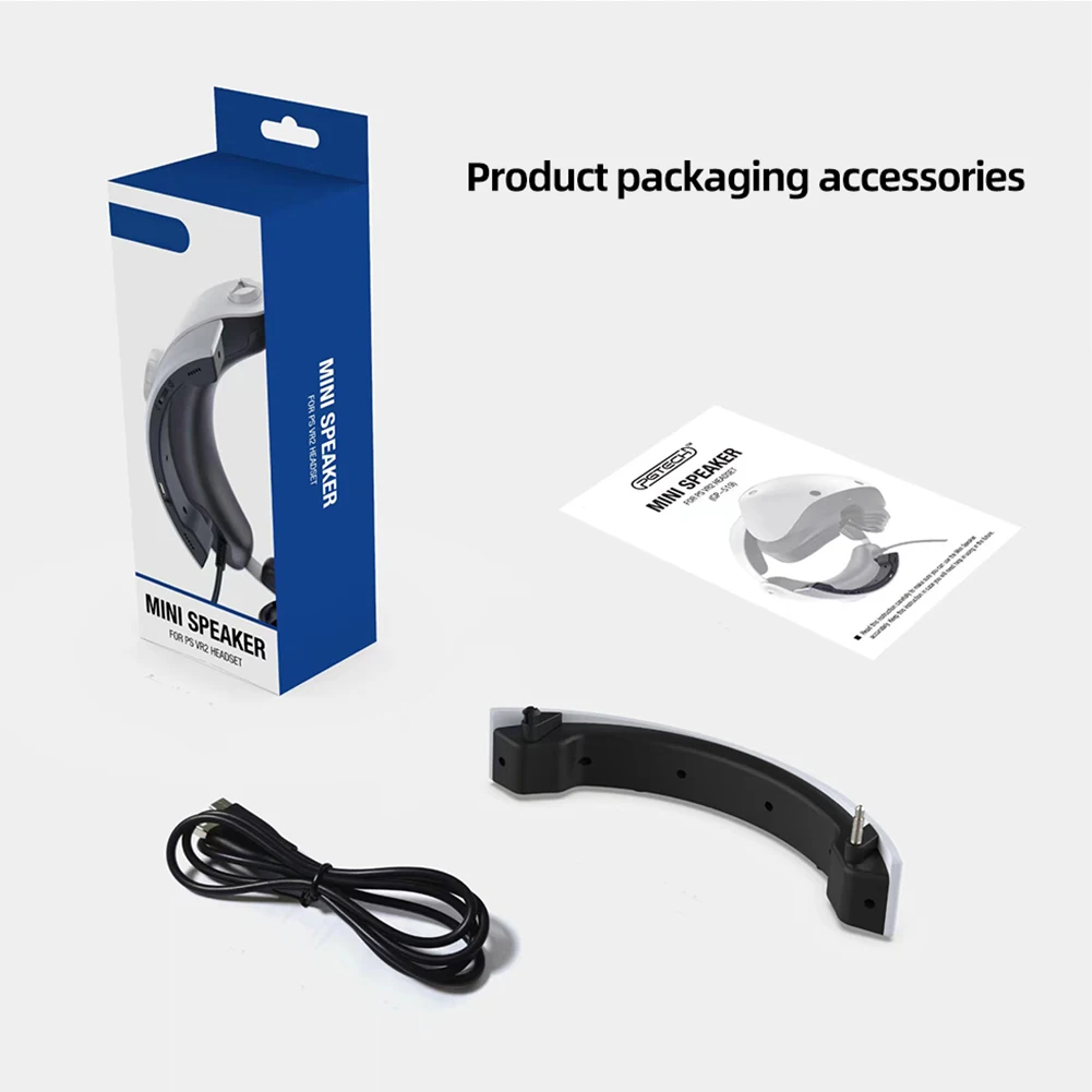 Mini Speaker Helmet Stereo External Amplifier 3.5mm Audio 300mAh Rechargeable Battery Replace Original Headphones for PS VR2
