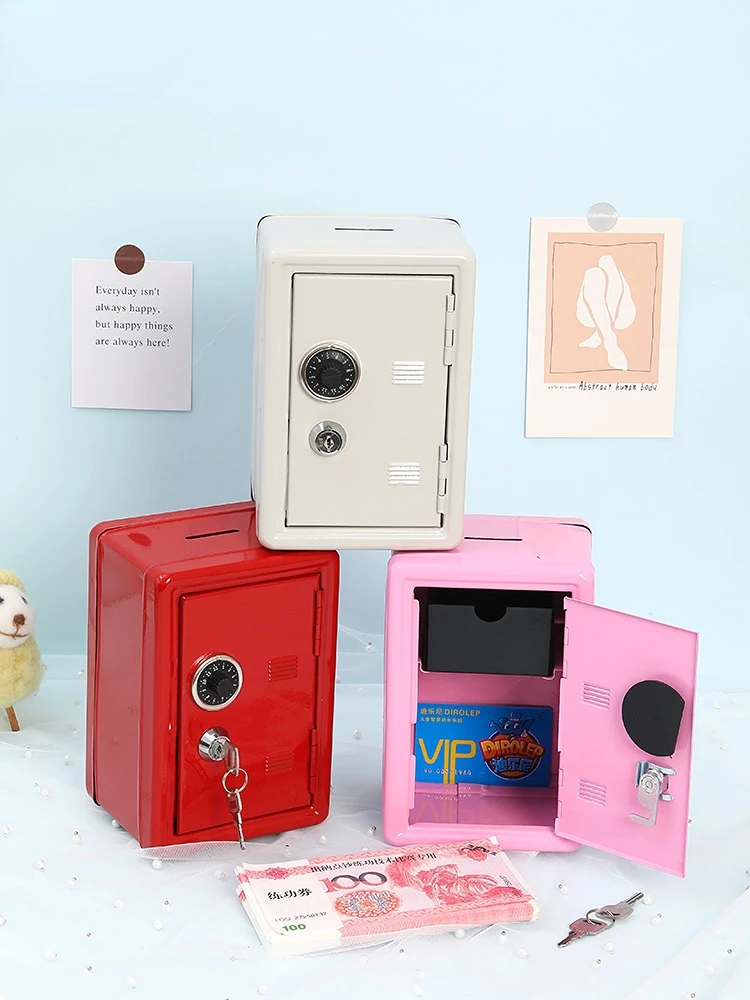 

Secret Coin Money Box with Lock Adult Kids Creative Iron Piggy Bank for Papper Money Hidden Storage tirelire Home Decoration