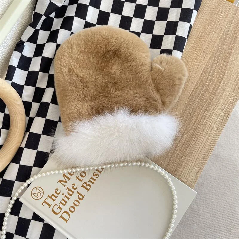 Fall Fashion Mobile Phone Bag Designer High-Grade Natural Rex Rabbit Fur Ladies Large Capacity Shoulder Purse Luxury Fur Bag