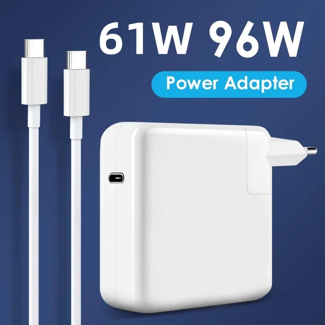 Chargeur USB C PD 30W 61W 87W 96W, adaptateur secteur pour MacBook Pro16 15 13 pouces, nouvel Air 13 pouces 2020/2019/2018, fonctionne avec Type C 1