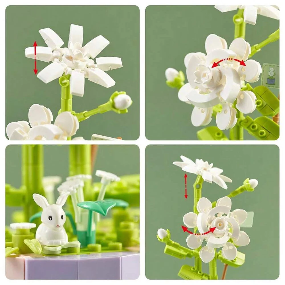 Creative DIY Flower Plant Building Blocks Set