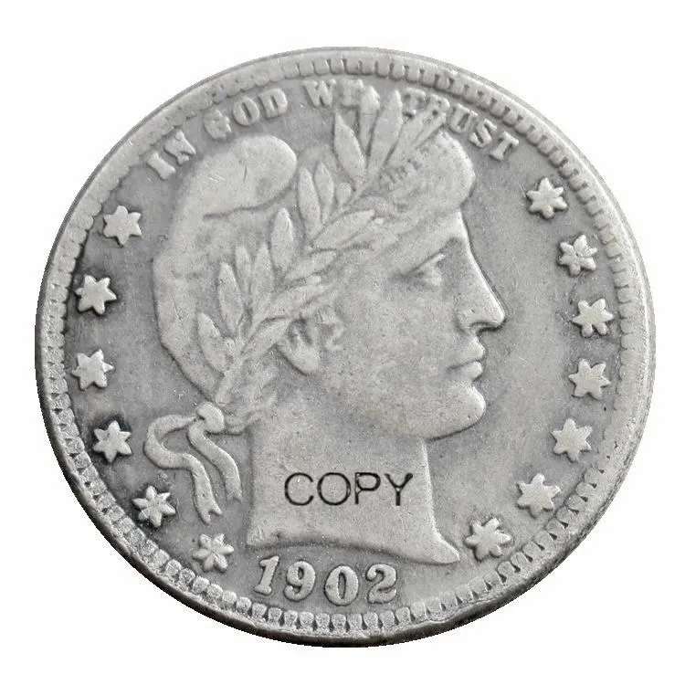 

US 1902 P/S/O Barber Quarter Dollars Silver Plated Copy Coin