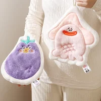 Cute Hand Towel Hanging Towel Children Kids Bathing Towels Coral Fleece Handkerchiefs Absorbent Wipe Cloth 4