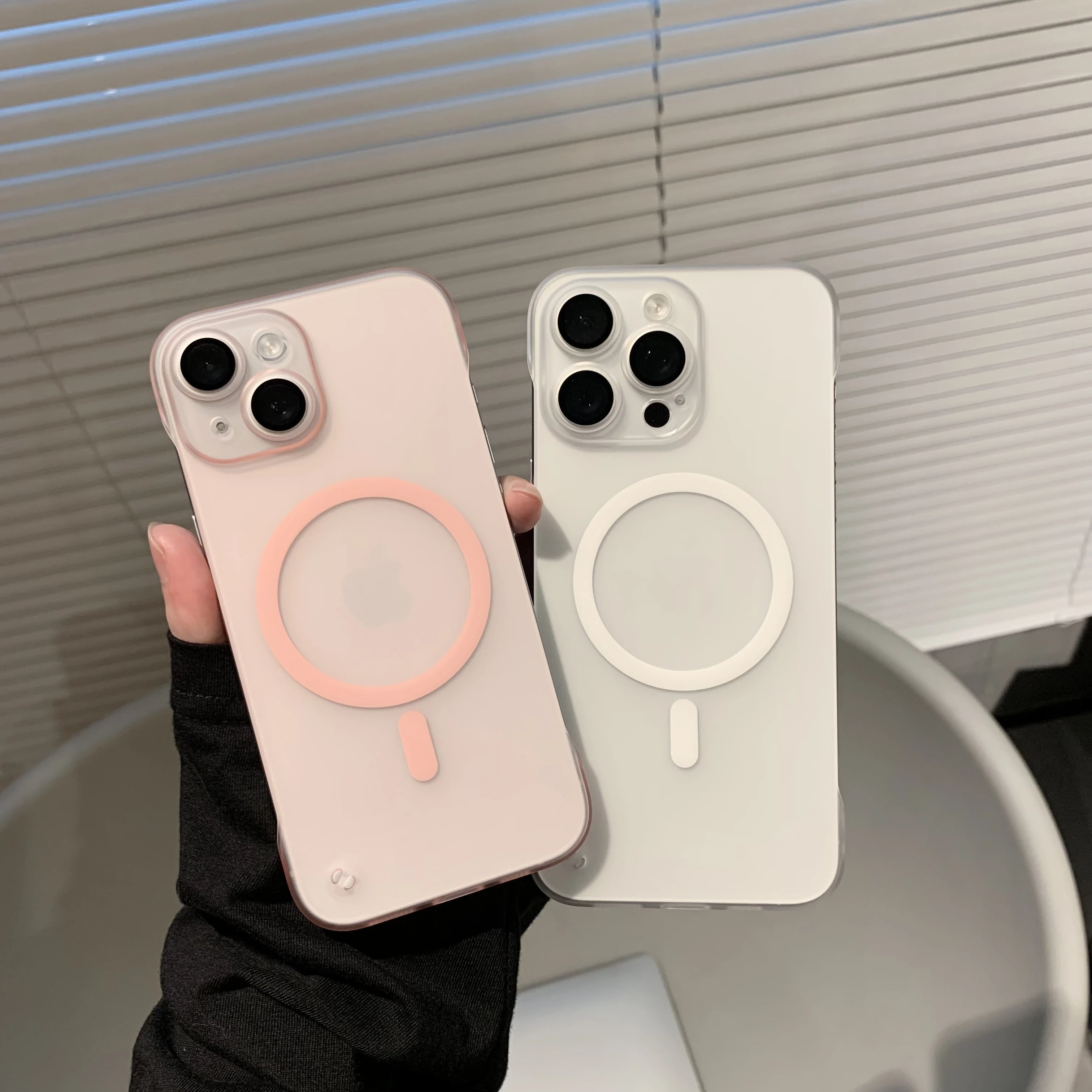 Ultra Thin Frameless Magnetic Matte Case with Lens Protection and Wireless Charging Compatibility