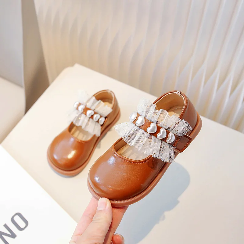 

Туфли кожаные для девочек, модная обувь принцессы для танцев в кампусе, Осенняя обувь на мягкой подошве, плоская подошва, J83