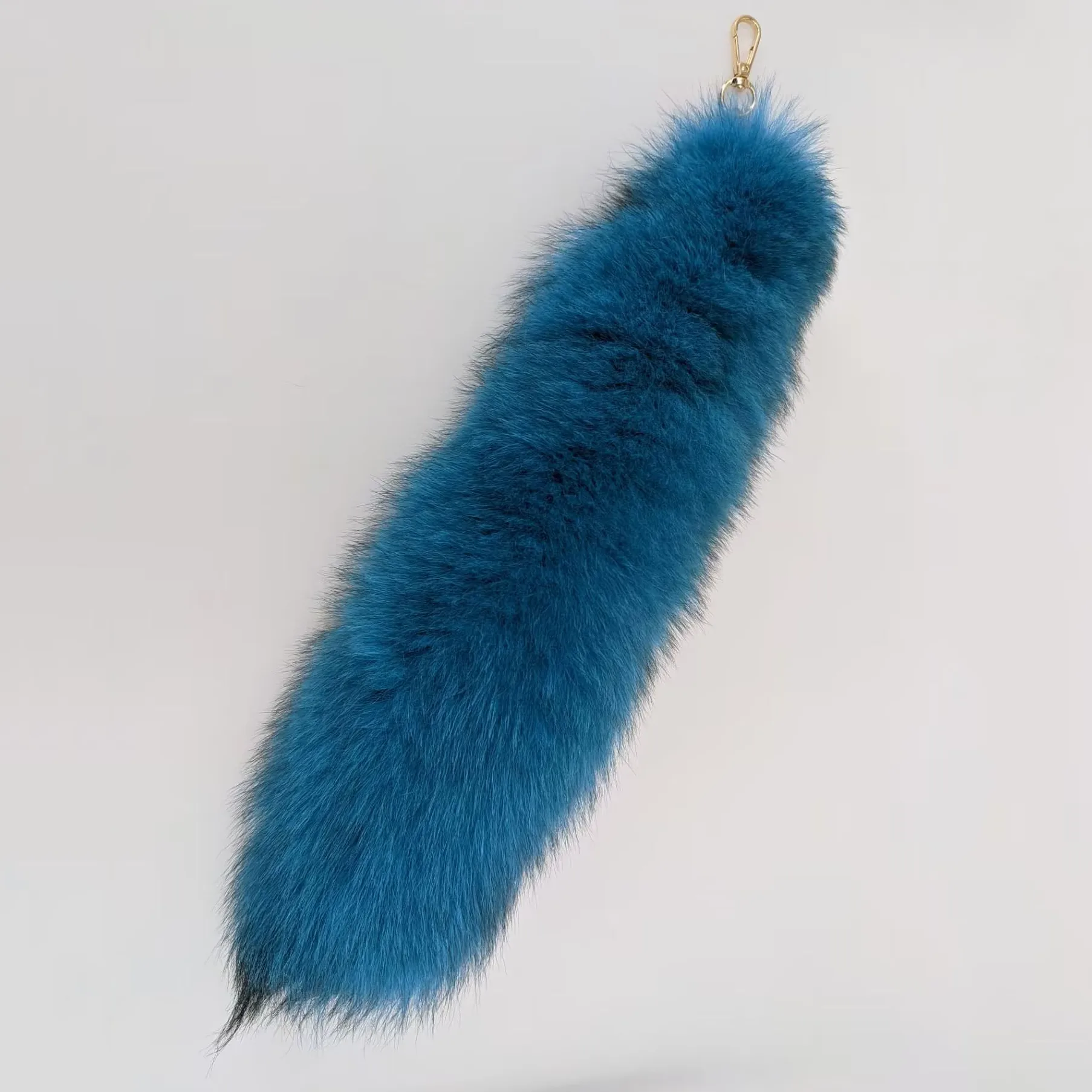 Luxurious Natural Fox Fur Tail Keychain - Chic Y2K Fashion Accessory, 40 cm