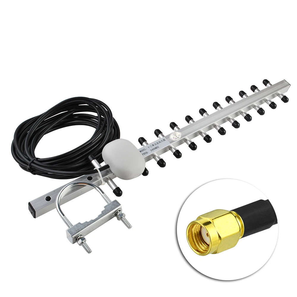 Superbat 16dbi 2.4GHz Booster Wireless-G Yagi Wifi Antenna RP-SMA Male 5M Cable Long Range Extension for 802.11b/g/n WLAN
