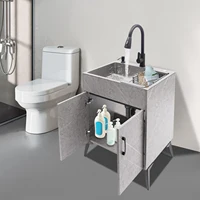 Stainless Steel Kitchen Sink with Cabinet and Faucet Portable Laundry Sink for Laundry & Utility Room Multi-functional Kitchen 2