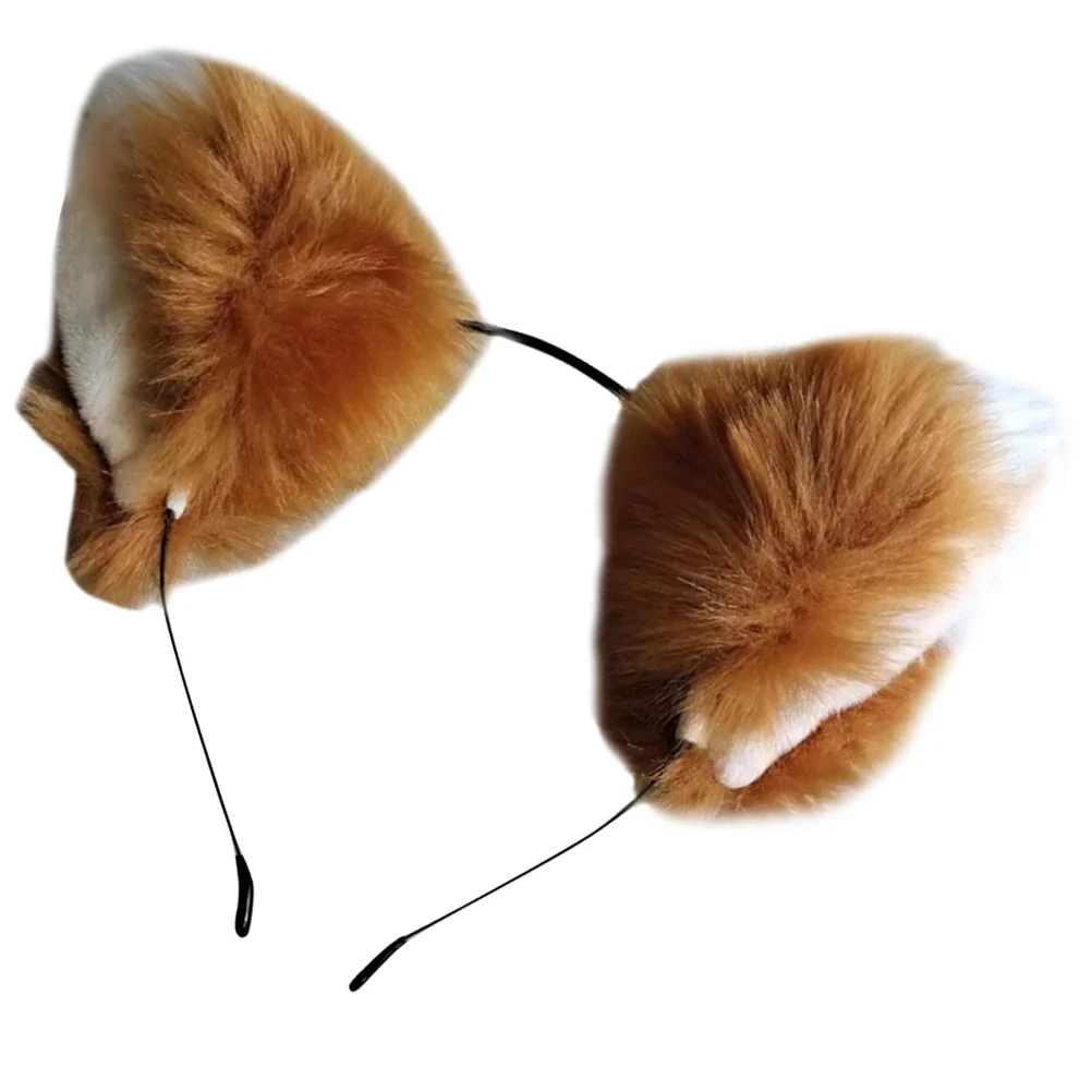 Brown Cat Ears Furry Headband Animal Ear Headband Ears Cosplay Hairband Foxes Prop Furry Headwear Female Stylish Accessory