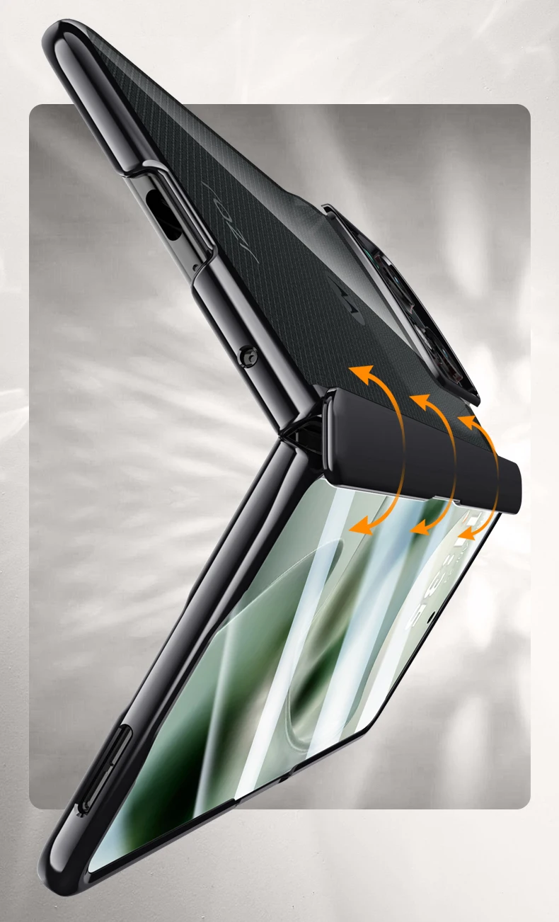 Magnetic Electroplated Foldable Phone Case with Hinge Protection, Kickstand, and Tempered Glass