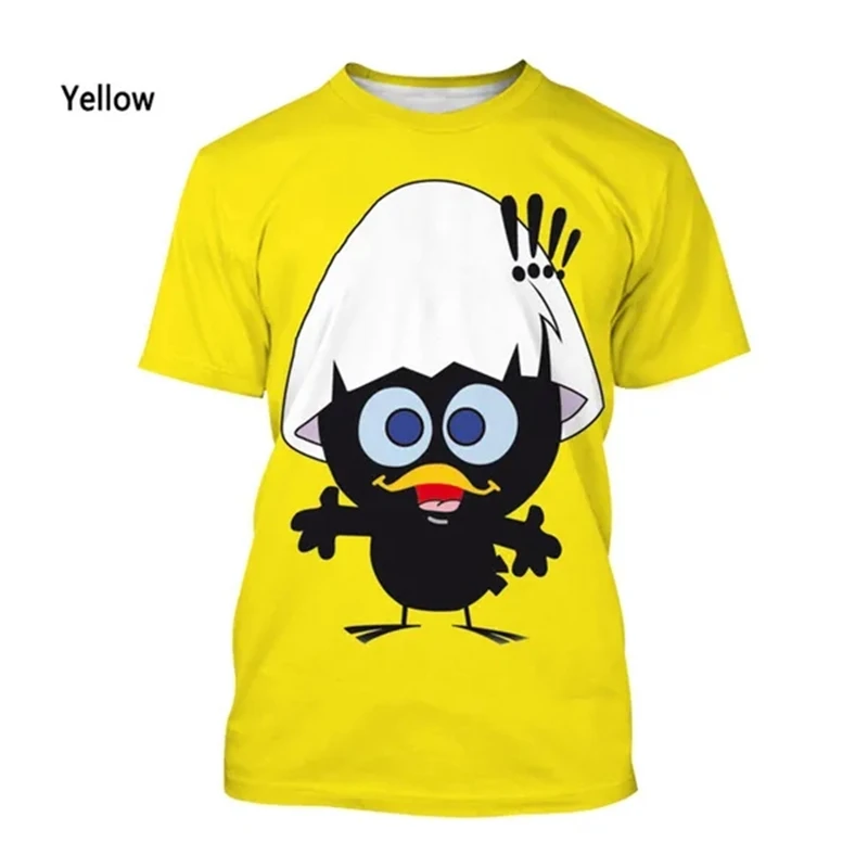 

New Summer 3D Cartoon Calimero Printing T Shirt For Men Kid Fashion Funny Short Sleeves Cute Streetwear Tee Shirts Y2k Clothing