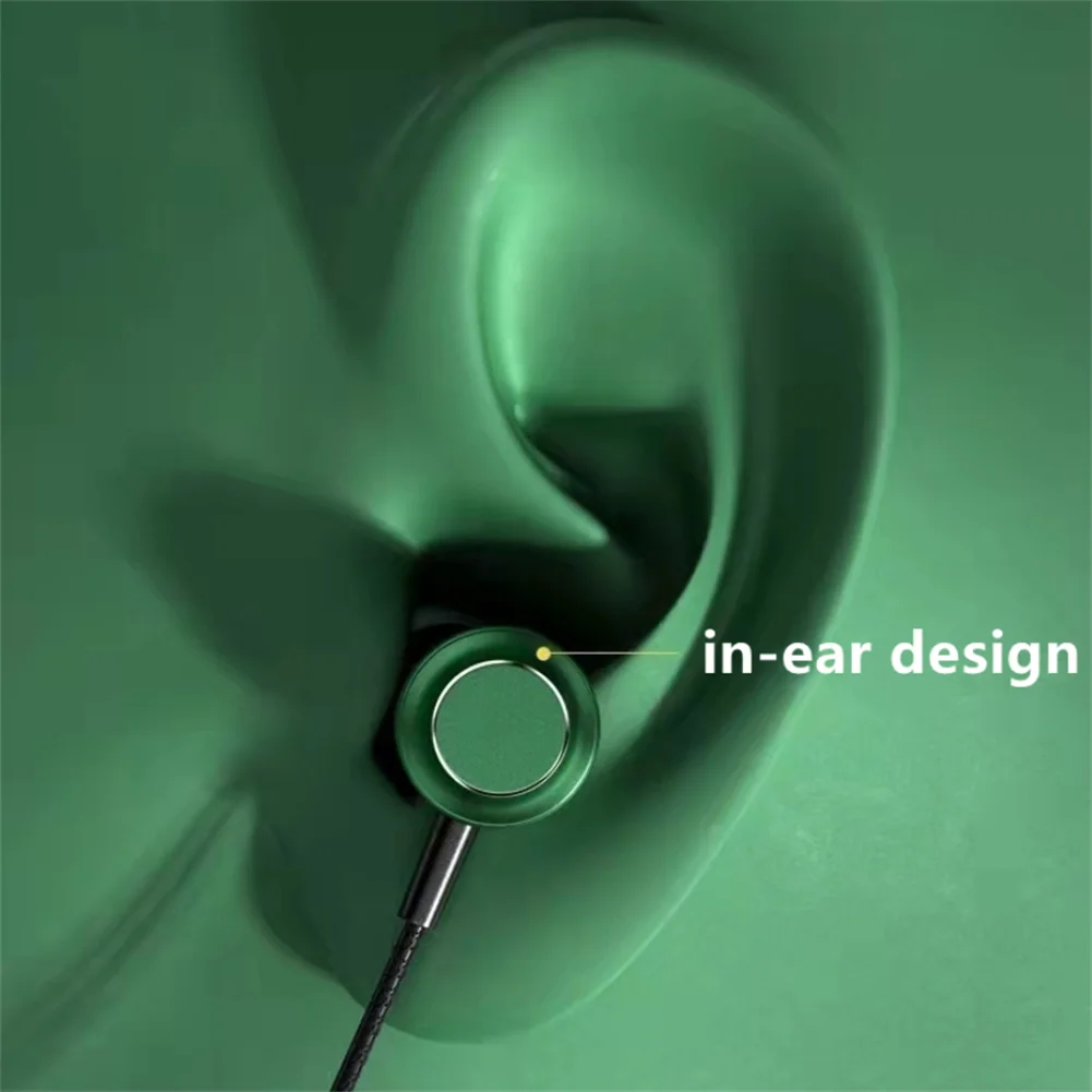 Wired Headphones With Microphone Wire-Controlled Metal In-Ear Music Sport Gaming Headset Volume Control