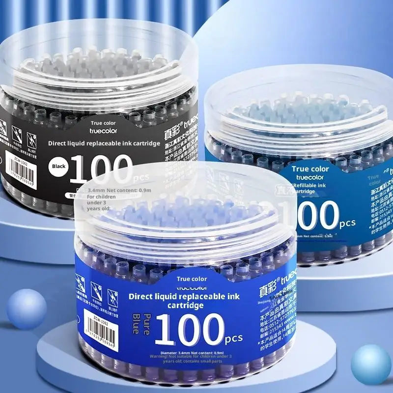 [k]50/100Pcs 대용량 부드럽고 깔끔한 설치 펌프 없이 직접 잉크통 튜브 보관 간편한 보관 학생 교사용 3가지 색상
