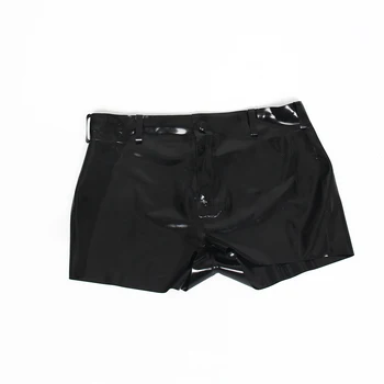 Latex Short Pants With Zipper and Two Pockets 1