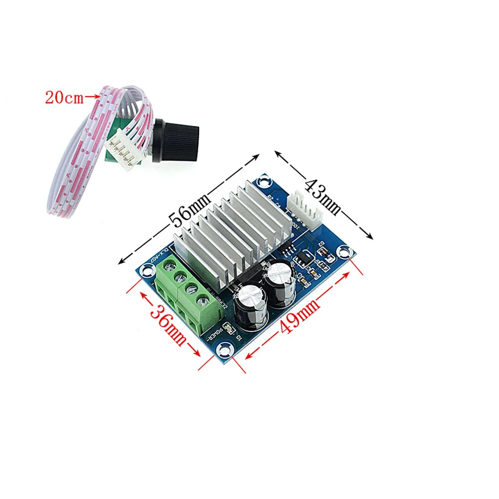 DC Motor Speed Controller Motor Speed Controller Electric Motor Speed Controller PWM DC12-24V Motor Speed Controller 20A Motor Speed Governor Adjustable Regulator Temperature Regulating Dimming Switch