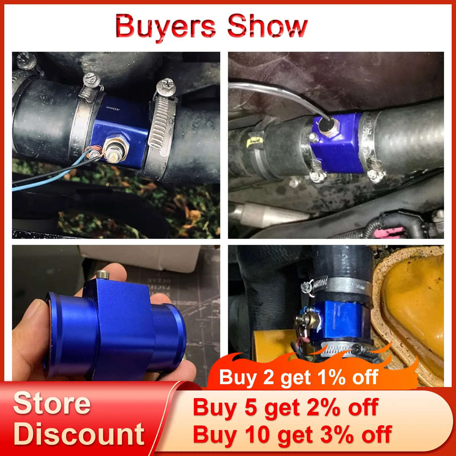Adattatore Per Tubo Acqua Radiatore In Metallo – Raccordo Sensore Temperatura Universale Per Auto – Diametri Da 26 A 40 Mm - 3