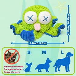 Rechargeable Interactive Pet Toy with Jumping Music and Squeaky Crinkle Ball (Octopus)
