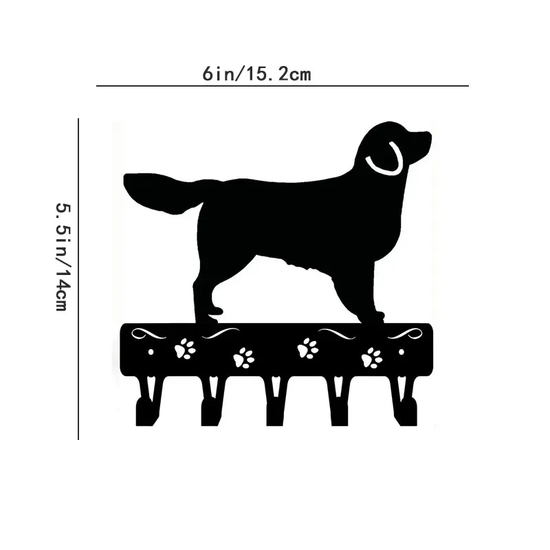 Golden Retriever - Key Rack & Dog Leash Hanger - 6inch / 9 Inch Wide Key Holder Wall Hat Hook Hanger In The Hallway 3