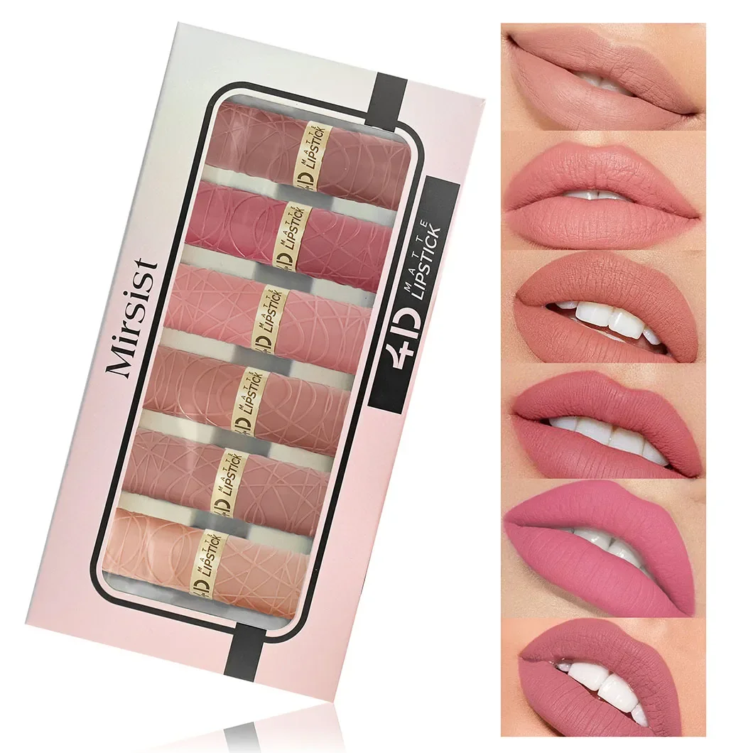 6Pcs Velvet Matte Lipstick Set Sexy Women's Lip Tint Long-Lasting Waterproof Non-Stick Moisturizing Lip Cosmetics Makeup 1