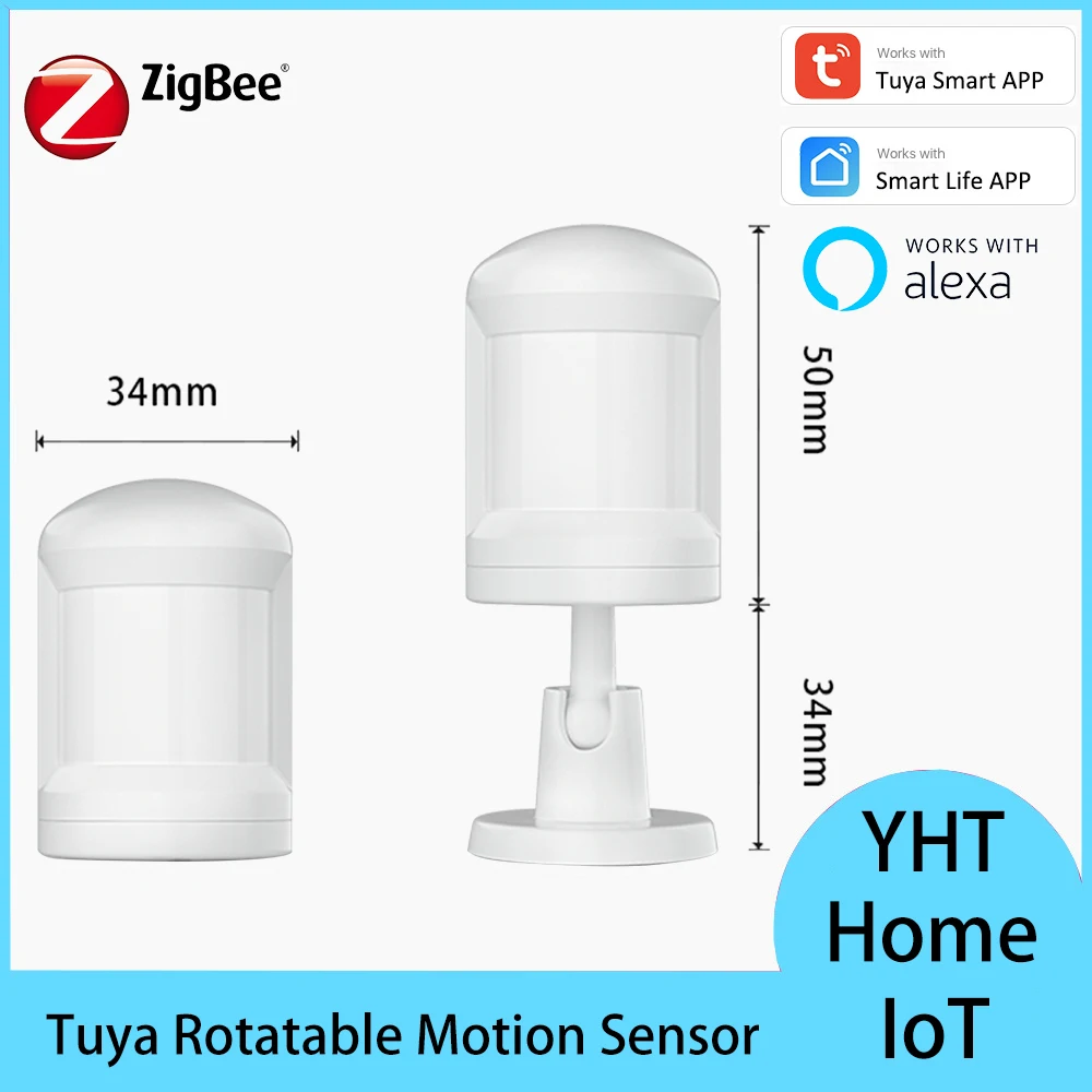 Tuya Smart ZigBee Батарея Встроенный датчик движения Alexa PIR Детектор движения Система охранной сигнализации работает с ZigBee Hub смарт детектор движения тела zigbee умный мини датчик движения с pir датчиком для умного дома беспроводной работает со шлюзом zigbee