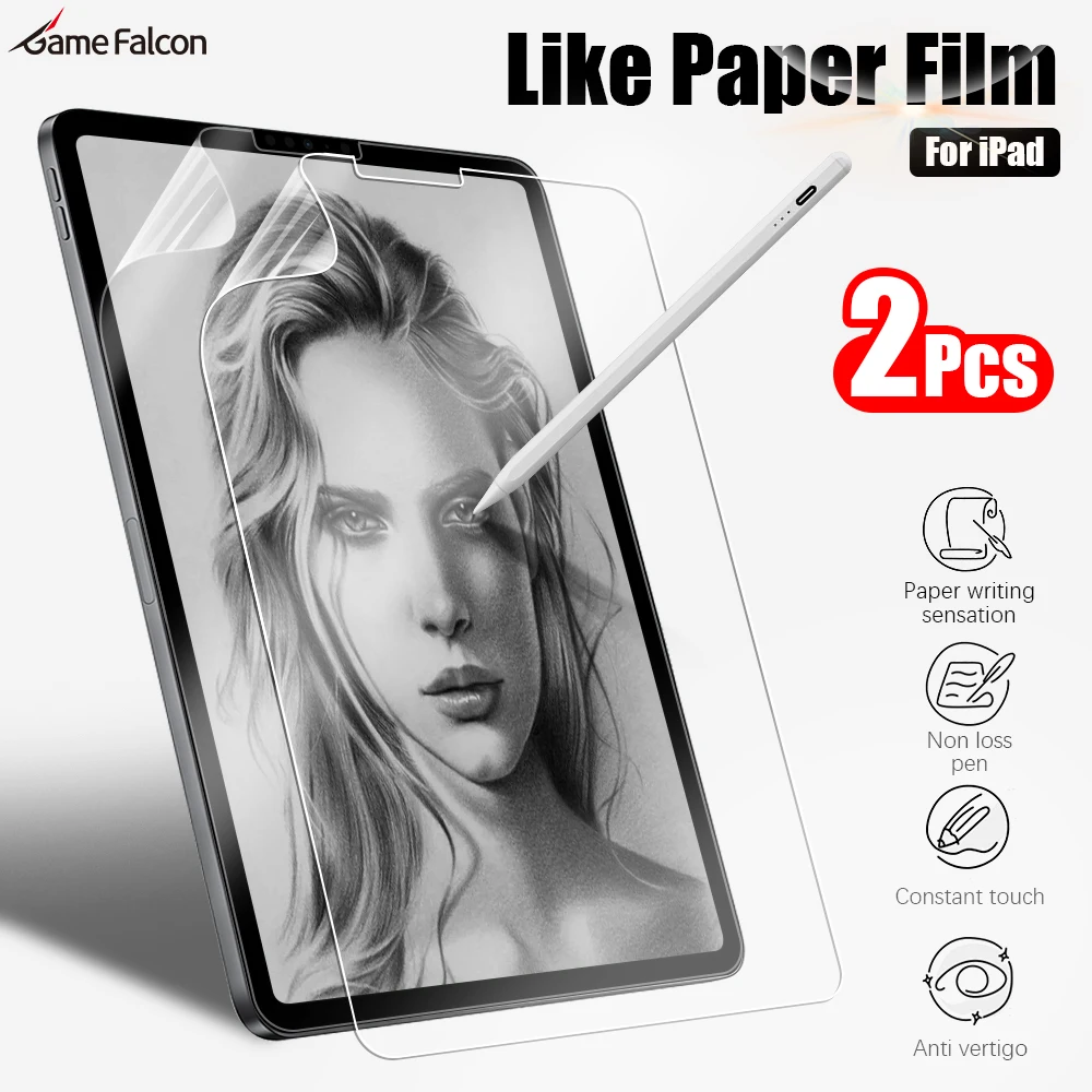 2Pcs Paper Like Screen Protector Film Matte PET Painting Write For iPad 7 8  9th 10.2 Air 1 2 9.7 4 5 10.9 10th Gen Pro 11 Mini 6 - AliExpress