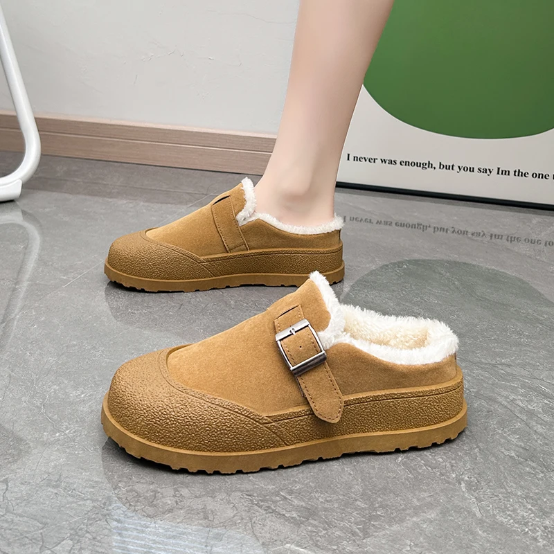 

Damyuan Fashion Winter Shoes For Women Outdoor Walking Shoes Casual Half Slippers Lazy Shoes Platform Loafter Female Plus Size