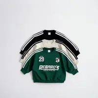 Autumn New Baby Long Sleeve Sweatshirt Cotton Boys Girls Letter Print Loose Pullover Infant Casual Versatile Tops Kids Clothes 3