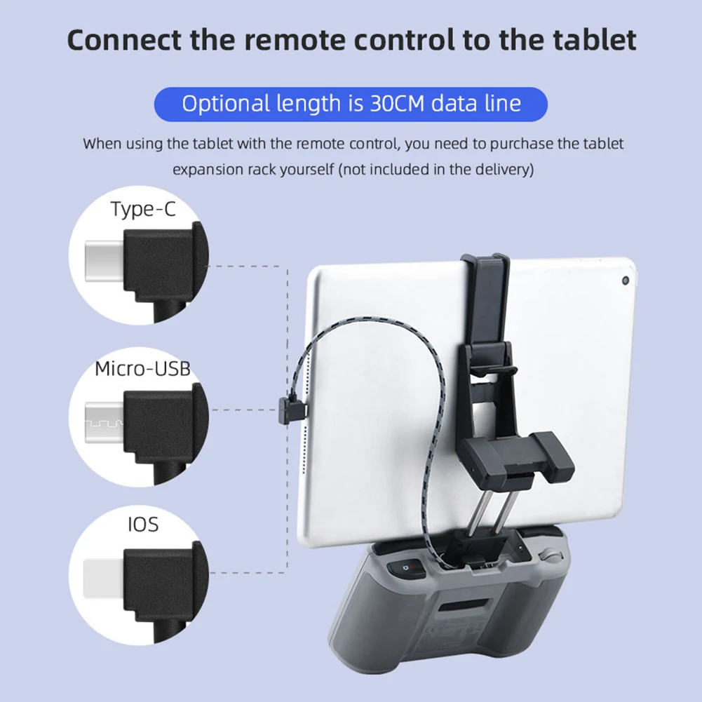 Description Picture 5 of item30cm Tablet Phone Extend Cable Drone Accessories Nylon Braided Remote Controller OTG Data Cable for DJI Mini 2 Mavic Air 2