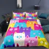 Cartoon Cat Duvet Cover Set Cartoon Animal Print Bedding Set With Pillowcase 2/3pcs Comforter Cover For Bedroom Decor 5